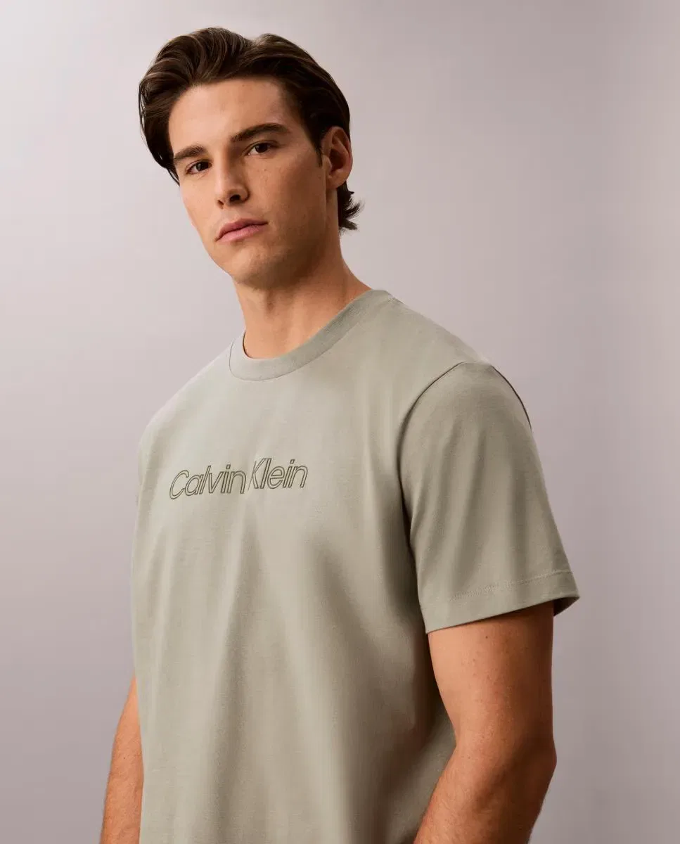 Мужская футболка с принтом Calvin Klein, Gris Claro — фото 3