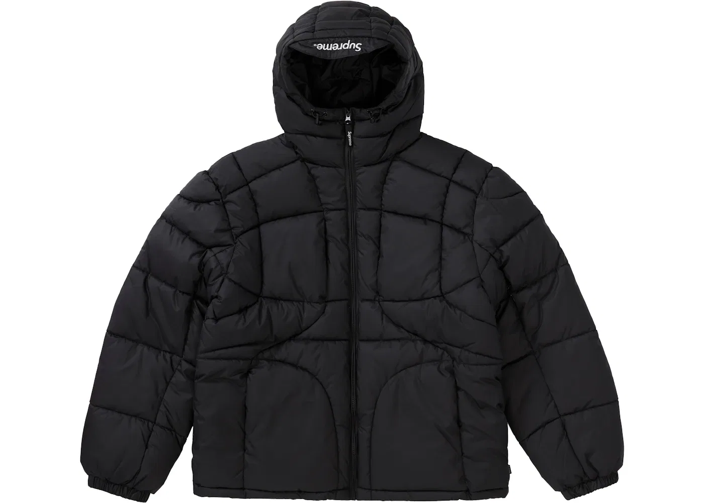 Мужская куртка-пуховик с капюшоном Supreme Warp Hooded Puffy Jacket, Black