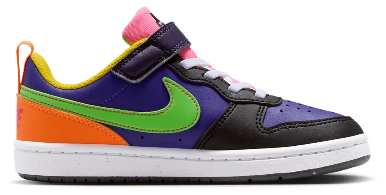Кроссовки для мальчиков дошкольников Court Borough Low Recraft Nike, цвет Court Purple/Court Purple/Green Strike