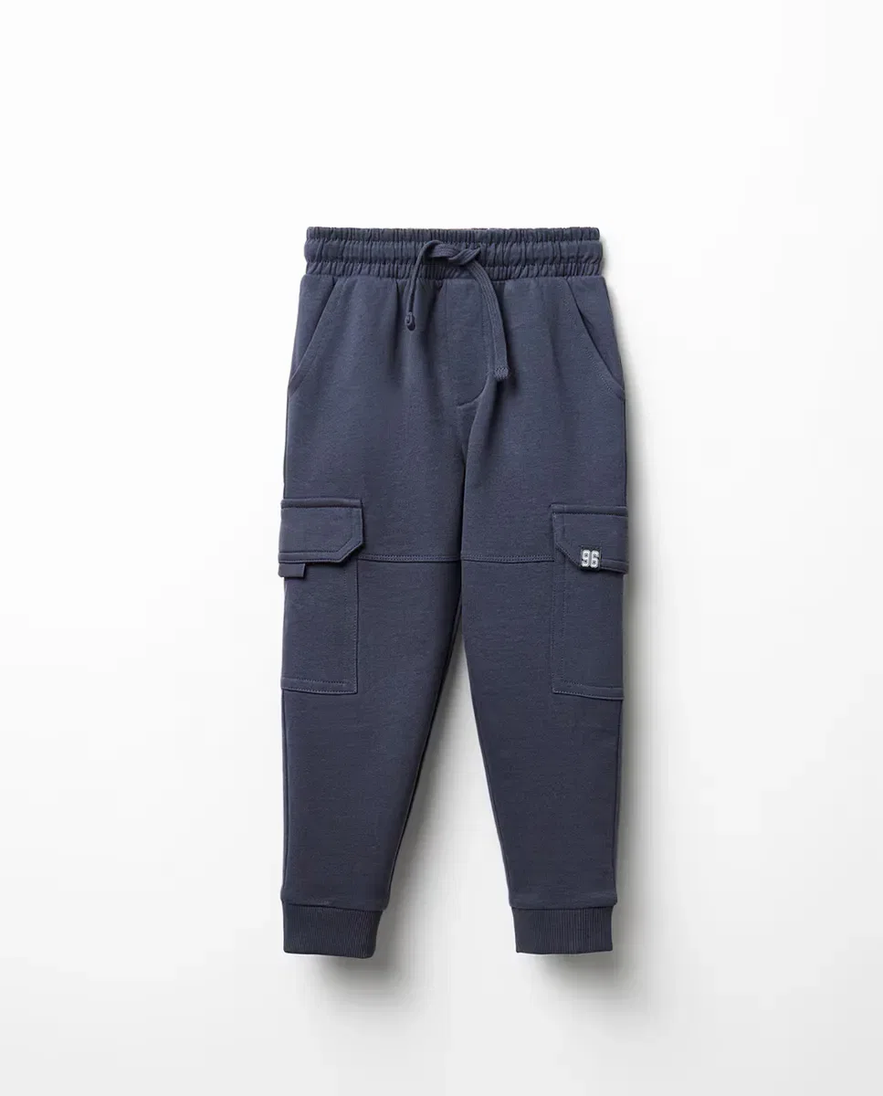 Детские спортивные штаны карго с моделью Pantalón jogger cargo 430 Azul oscuro Sfera, Dark Blue