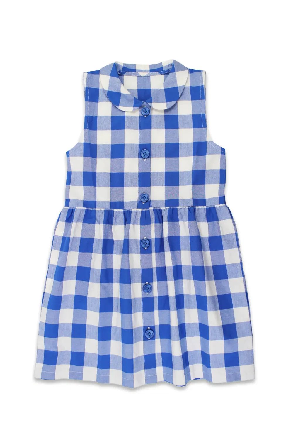 Платье из хлопка Gingham Toby Tiger, Blue