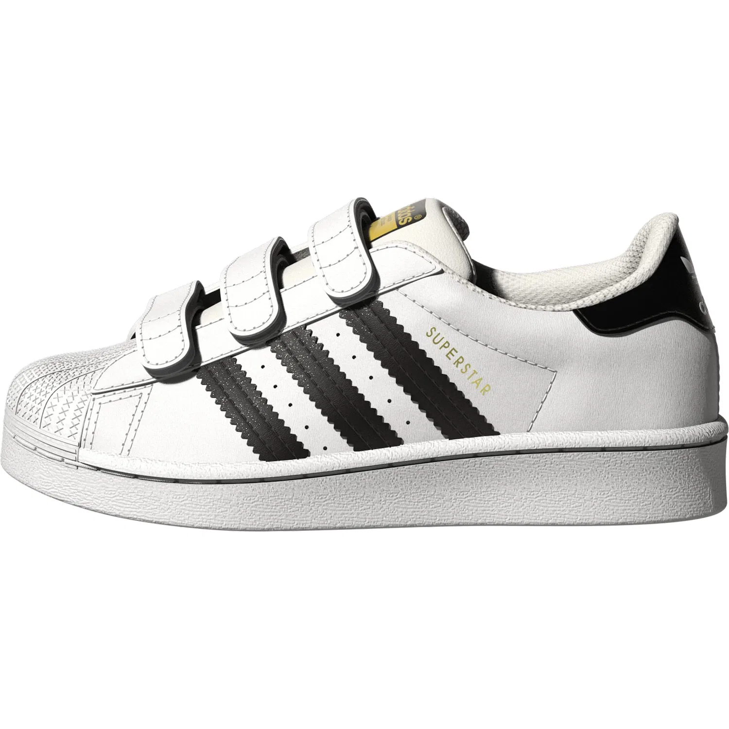 Детские кроссовки для девочек на липучках Superstar Cloudfoam Adidas Originals, White Core Black White Core