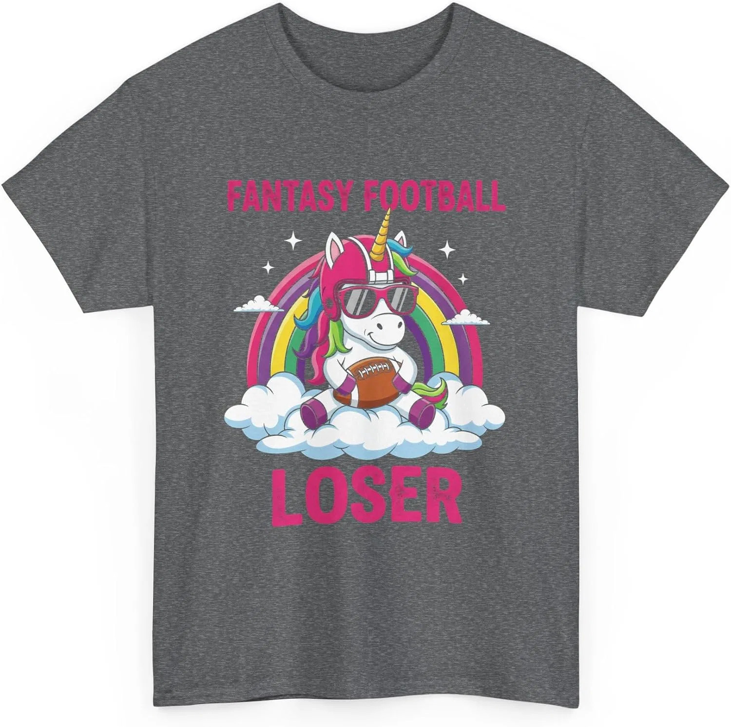 Мужская футболка с принтом Fantasy Football Loser, графитовый меланж