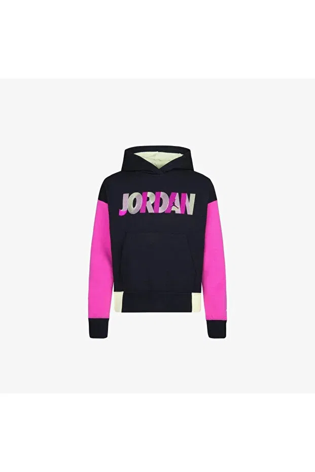 Детское худи для девочек с принтом Nike Jordan kids black casual sweatshirt, Pink