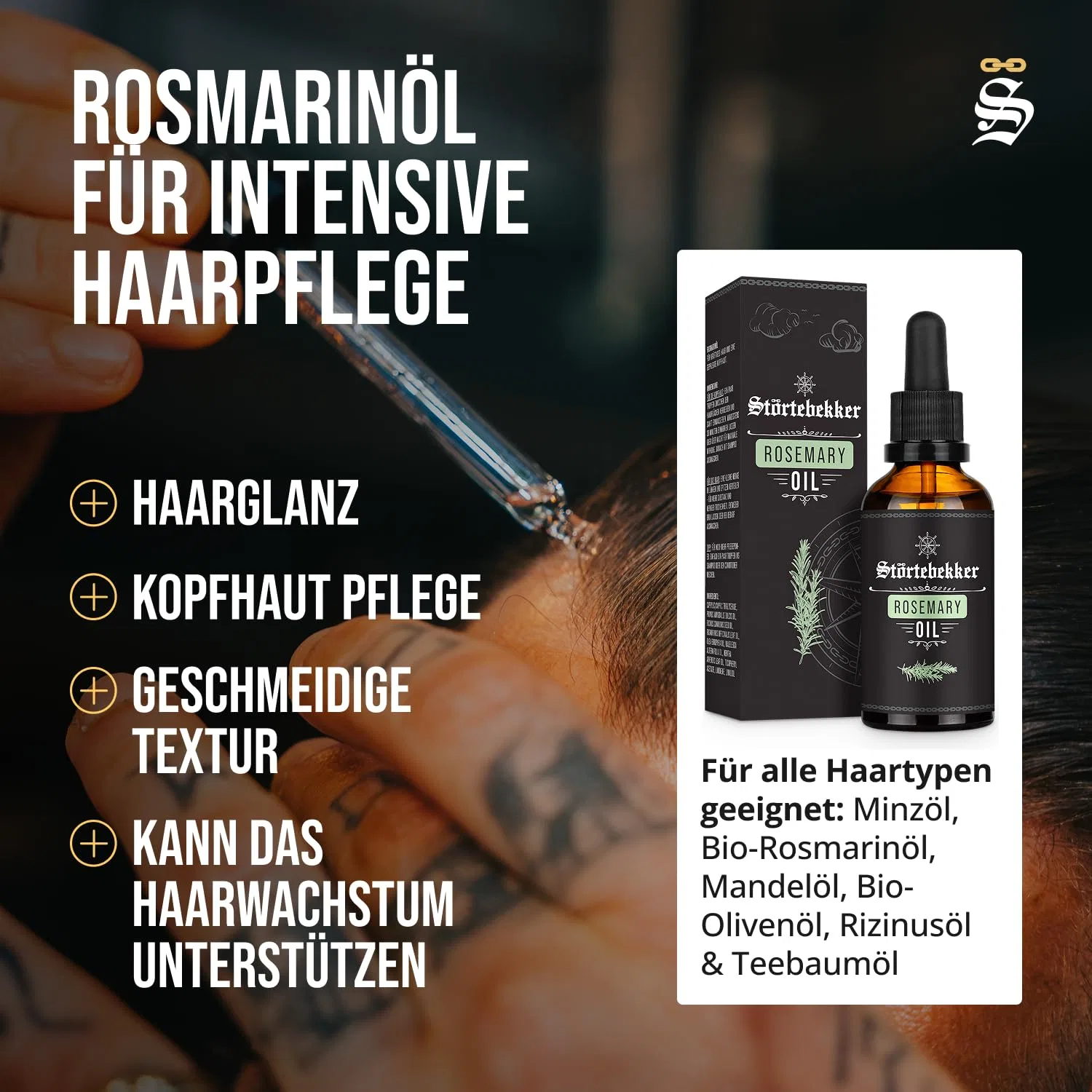 Набор Störtebekker Premium Rosemary: масло и вода для волос, кожи головы и лица Störtebekker Shaving Accessories — фото 3