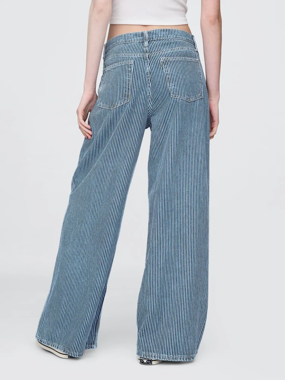 Джинсы свободные Gap Indigo Blue Stripe Baggy, Indigo Blue — фото 2