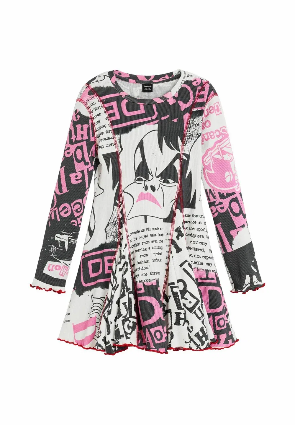 Платье Круэллы из мультфильма Диснея - трикотажное платье Desigual, White — фото 3