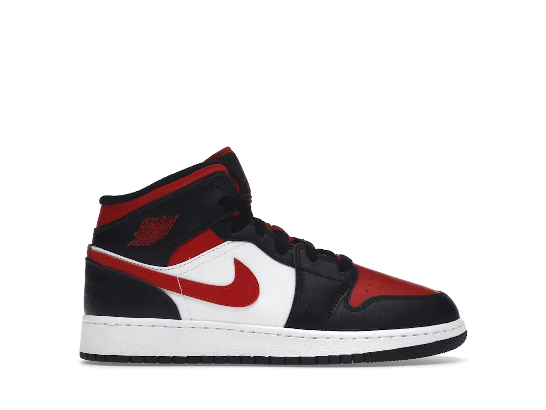 Детские кроссовки Lifestyle с принтом Air Jordan 1 Mid Jordan, Black Fire Red White