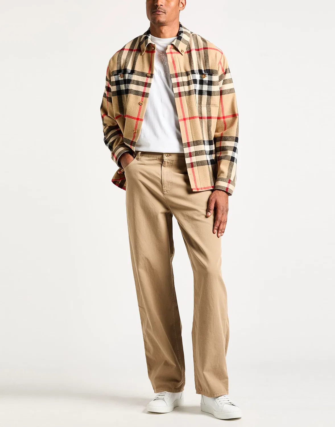 Мужские повседневные брюки из хлопка Burberry, коричневый — фото 2