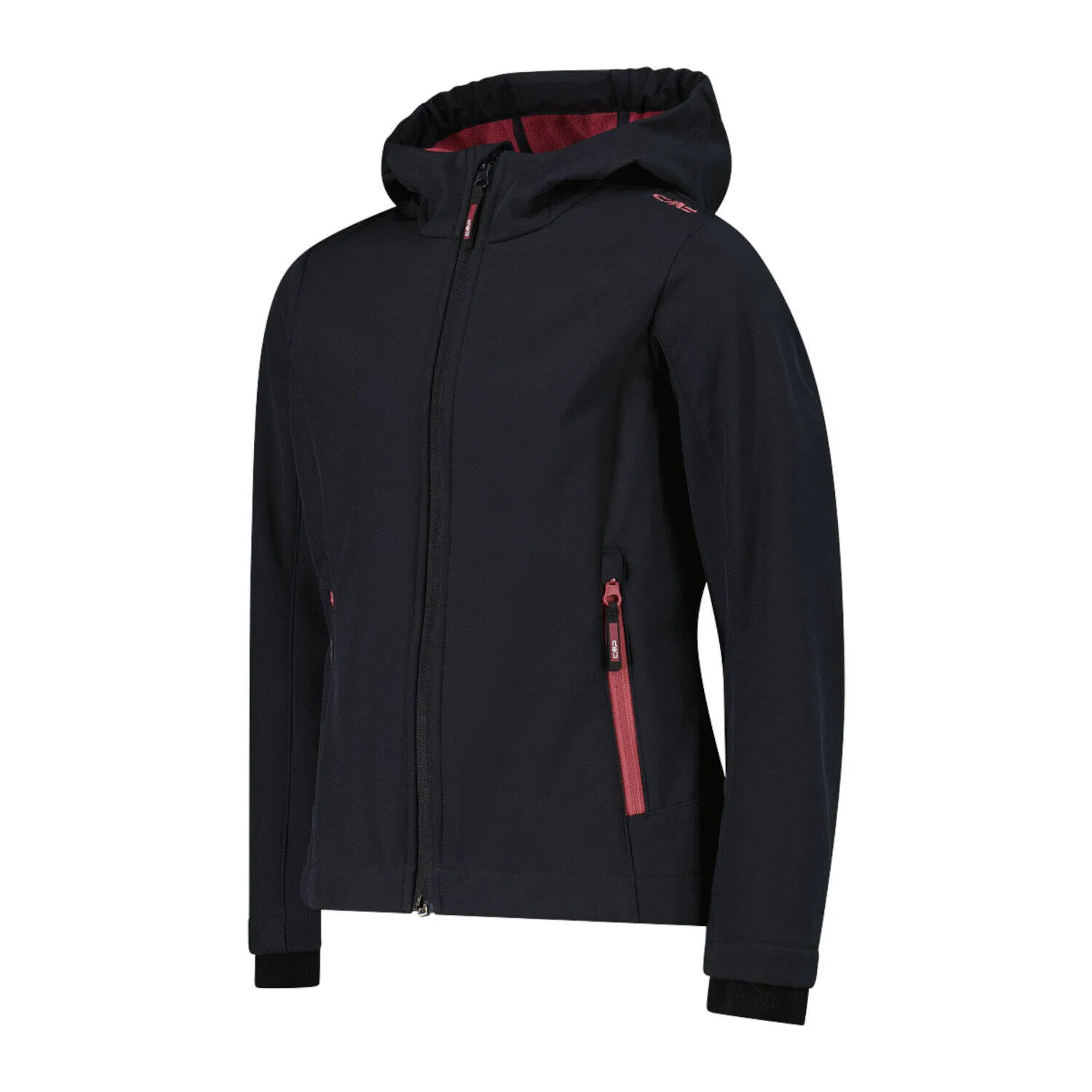 Детская софтшелл-куртка для девочек с капюшоном Fix Hood Cmp, Schwarz Rot Grau — фото 2