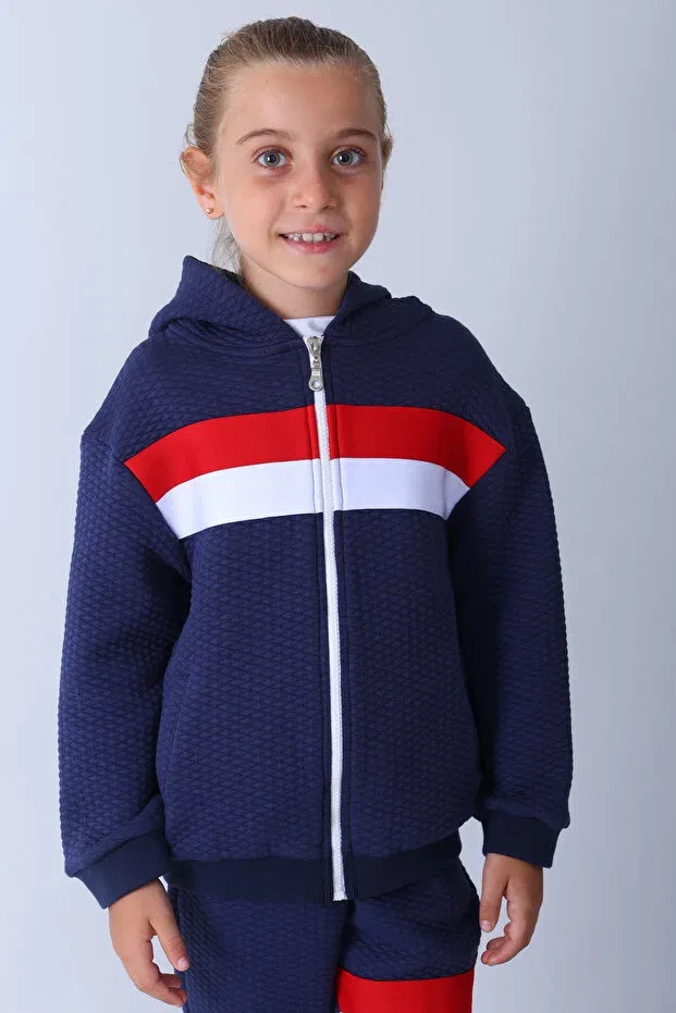 Детская стеганая куртка с принтом Sportswear Piamini, Navy Blue — фото 2