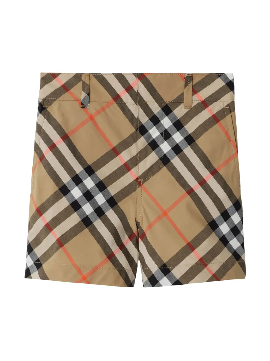 Шорты из хлопка в клетку Burberry, бежевый