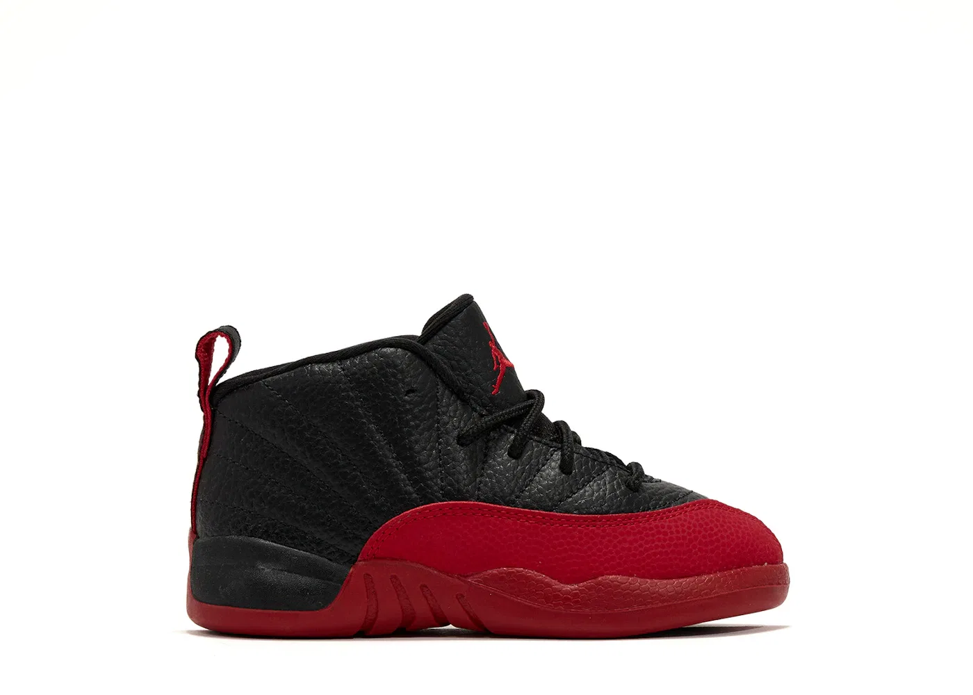 Детские кроссовки с кожаным верхом Jordan 12 Retro, Black/Varsity Red