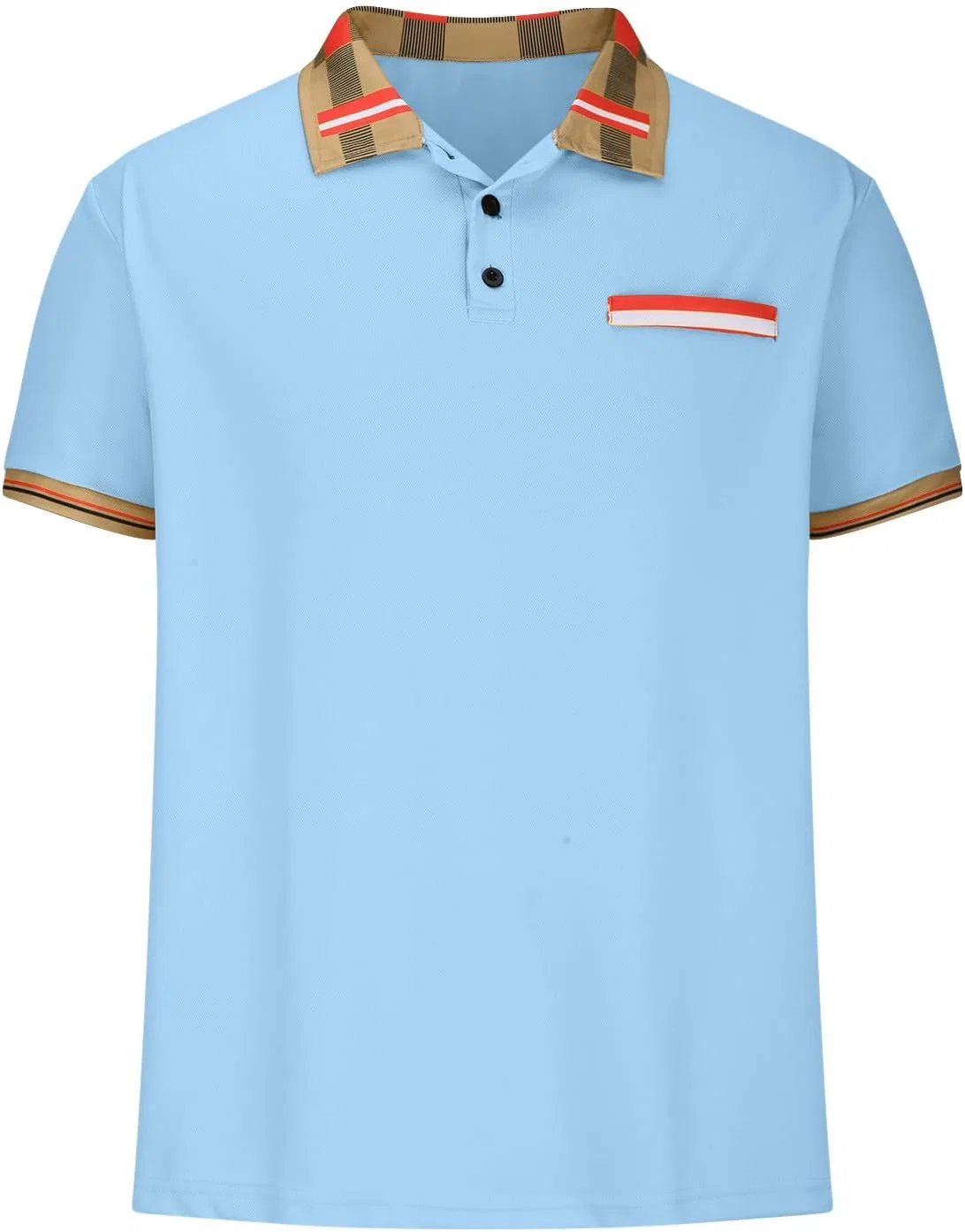 Мужская футболка с цветовым блоком и воротником-поло Golf, Sky Blue — фото 2