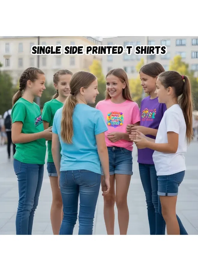 Комплект футболок с принтом для девочек, 5 шт, Printshop4Me, комбо 1 — фото 4