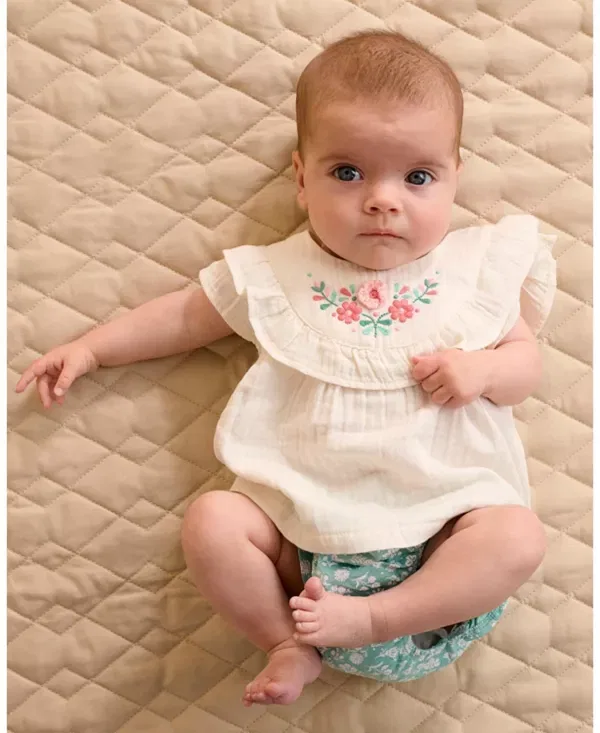 Детский комплект для девочек с вышивкой Purebaby, Silhouette Print — фото 2