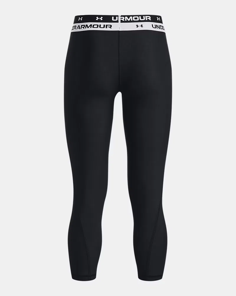 Леггинсы детские укороченные 51 см, быстросохнущие HeatGear Printed UnderArmour, Black/White — фото 2