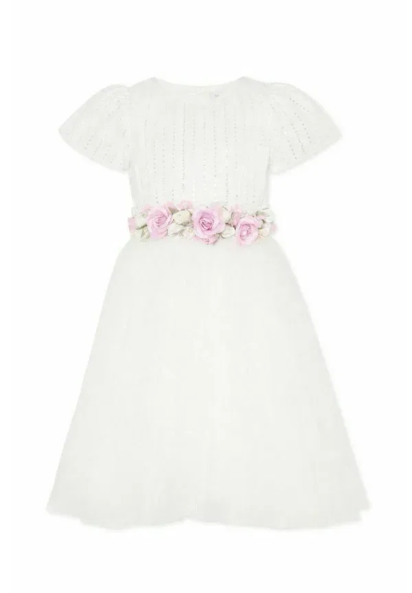 Платье с пайетками Vestiti eleganti Monnalisa white, белый