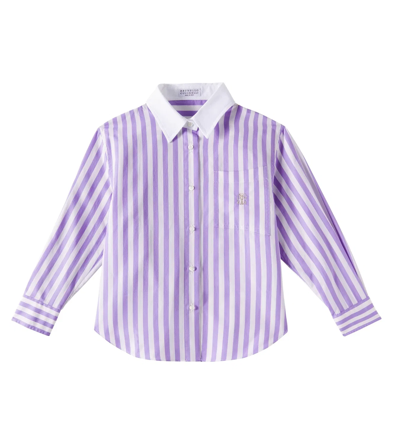 Блузка полосатая Brunello Cucinelli Kids, бежевый