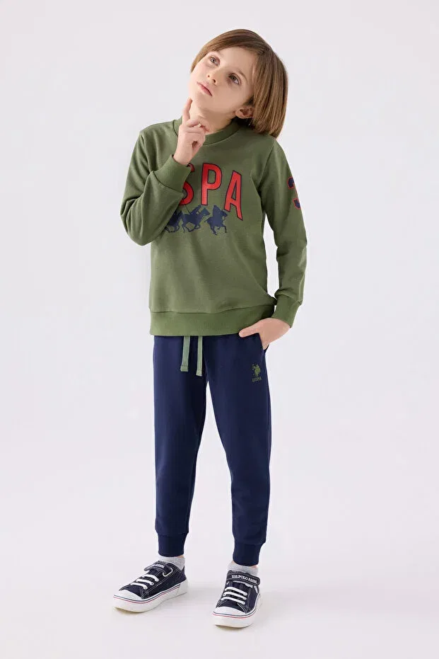 Детский спортивный костюм для мальчиков с принтом U.S. Polo Assn., Khaki