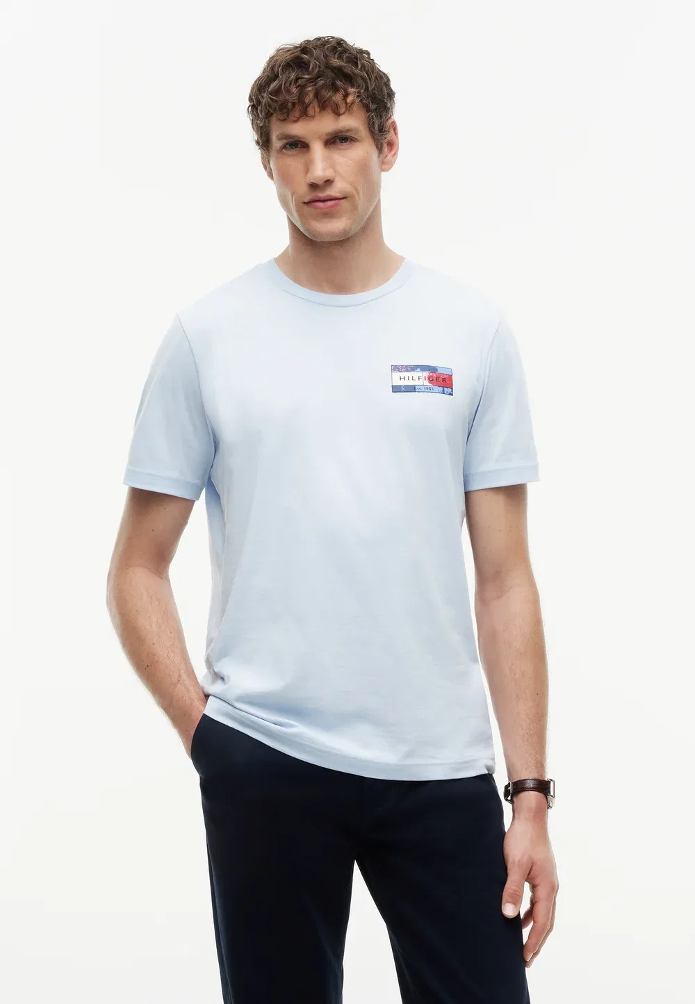 Футболка с принтом «Флаг любви бренда» Tommy Hilfiger, Sky Blue — фото 3
