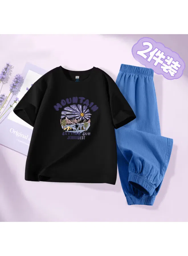 Jeanswest Комплект с коротким рукавом из хлопка, черный — фото 2
