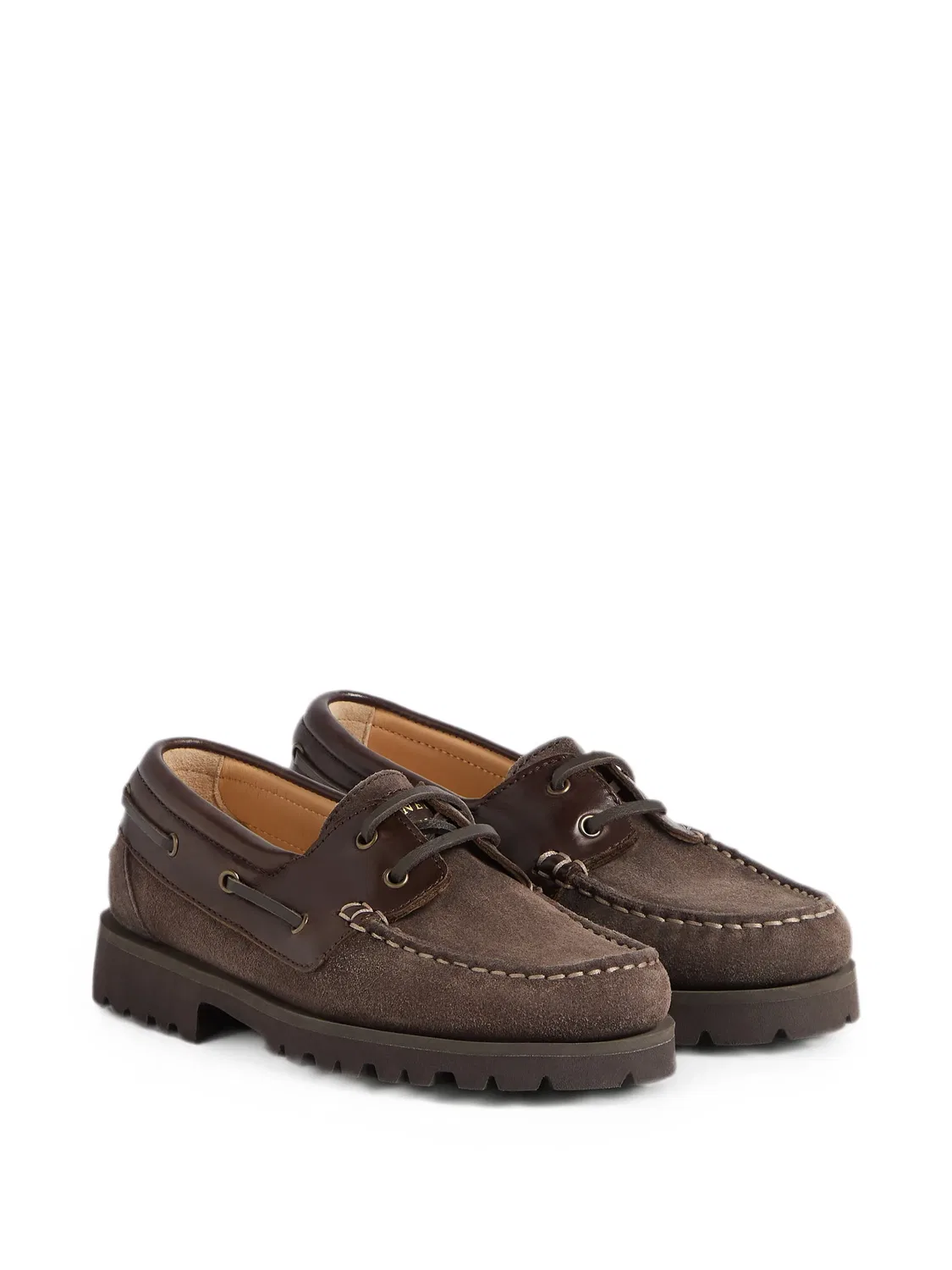 Топсайдеры на шнуровке Brunello Cucinelli Kids, коричневый — фото 3