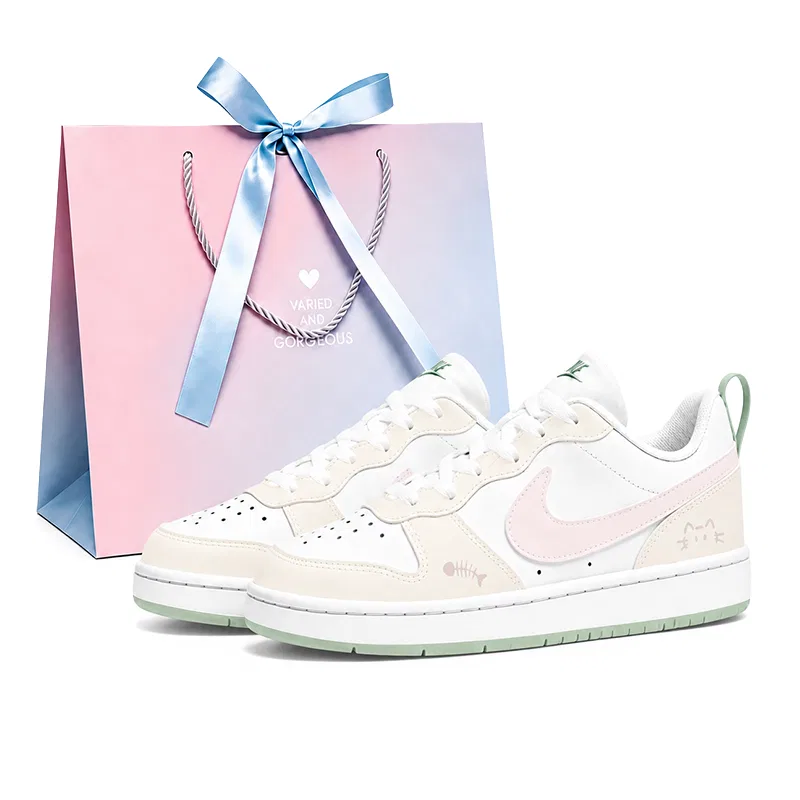 Детские кроссовки винтажные низкие Nike Court Borough Yellow Pink Multicolor