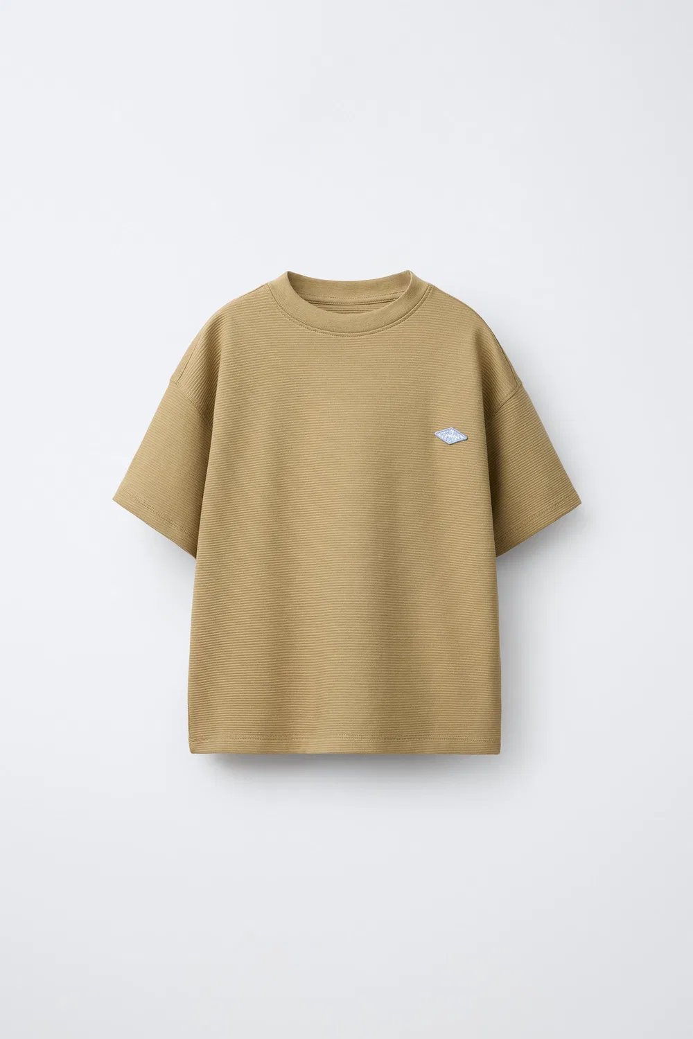 Футболка с нашивкой в виде османского пуфика ZARA, Tobacco