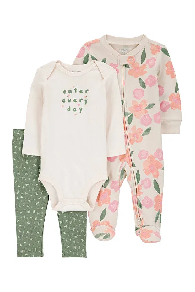 Детский комбинезон для девочек хлопковый Carter'S, Ecru