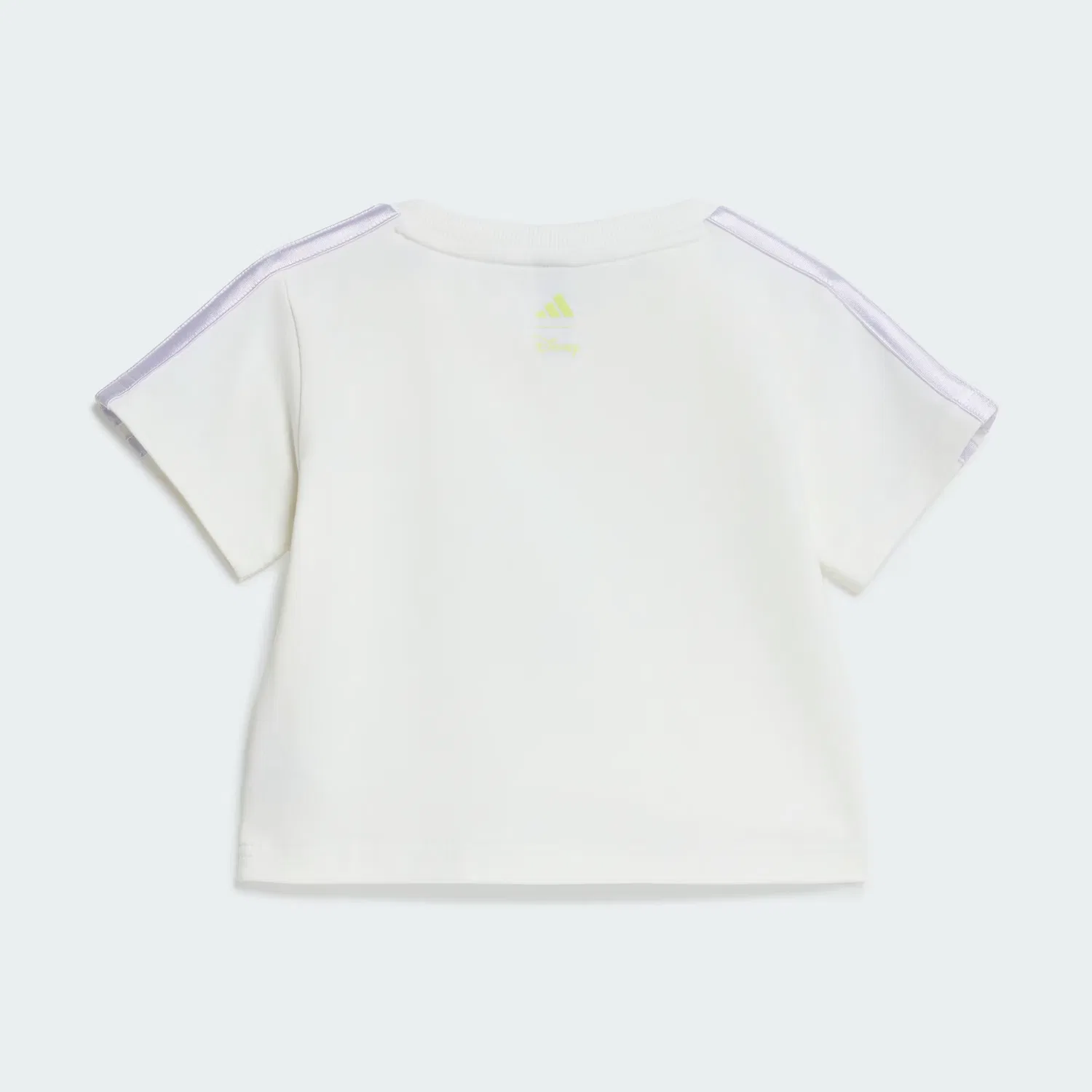 Детский комплект из футболки и шорт свободного кроя Disney Adidas Sportswear, белый/semi frozen lemon — фото 3