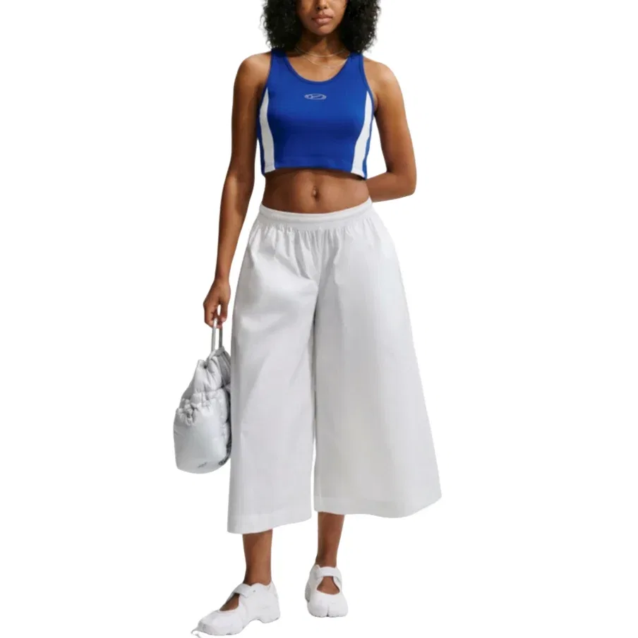 Женская футболка Sportswear Tight Cropped Tank Top 'Old Royal White Metallic Silver' Nike, Old Royal/White/Metallic Silver — фото 4