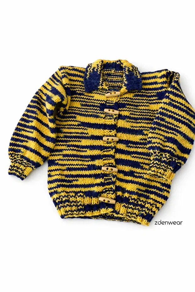 Детский кардиган с длинным рукавом Handmade hand-knitted fenerbahçe Zden Wear, Multicolor