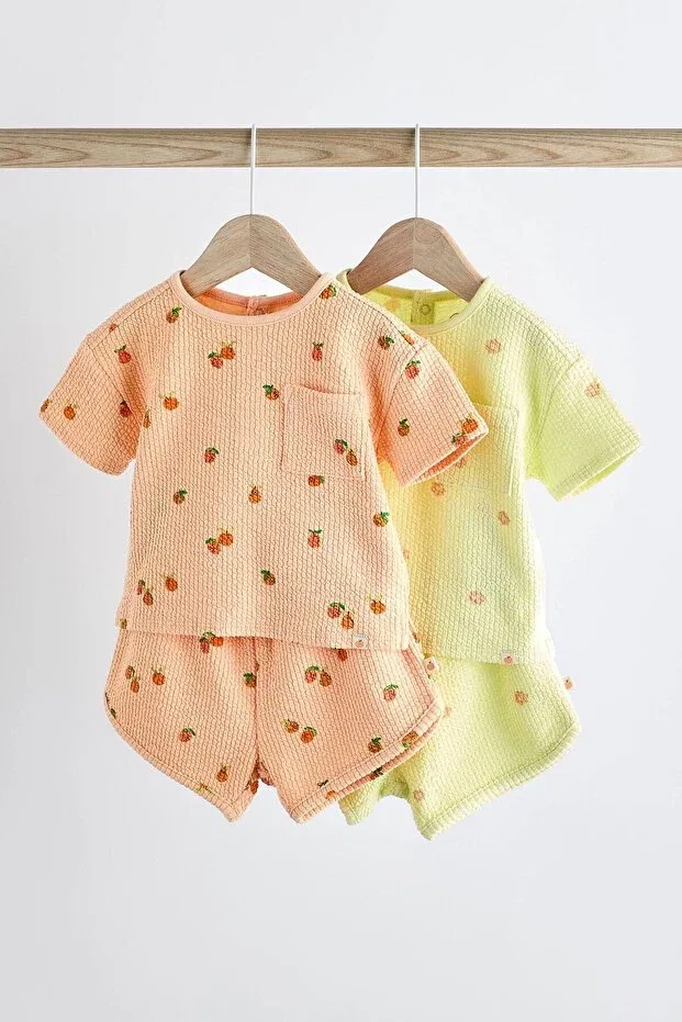 Детский комплект для мальчиков с принтом Fluro Green And Orange Strawberry Patterned Next Baby, Green