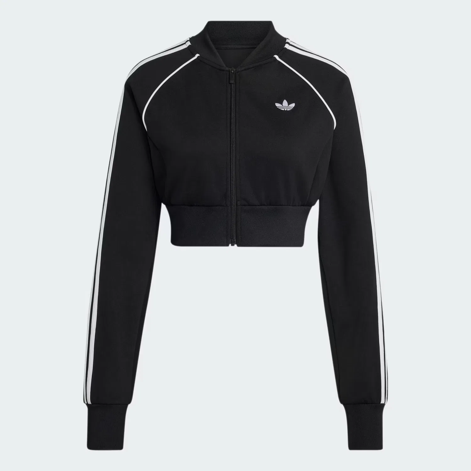 Женская укороченная спортивная куртка SST Cropped Tracktop Adidas Originals, черный/белый — фото 4