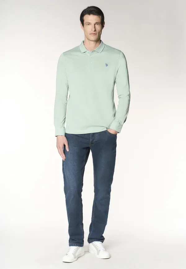 Футболка хлопковая Long sleeved top, U.S. Polo Assn., Mint, мятный — фото 2