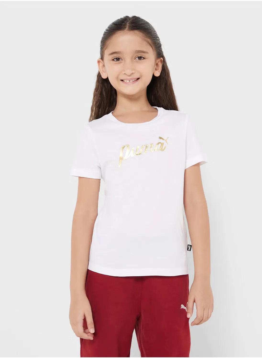 Футболка с принтом Youth Essential Script Puma, белый