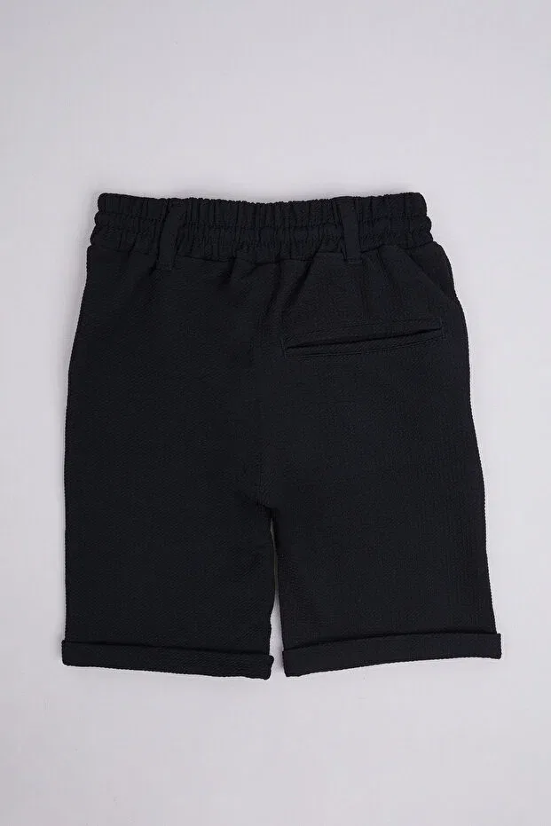 Детские шорты для мальчиков с эластичным поясом Fulla Moda, Black — фото 4