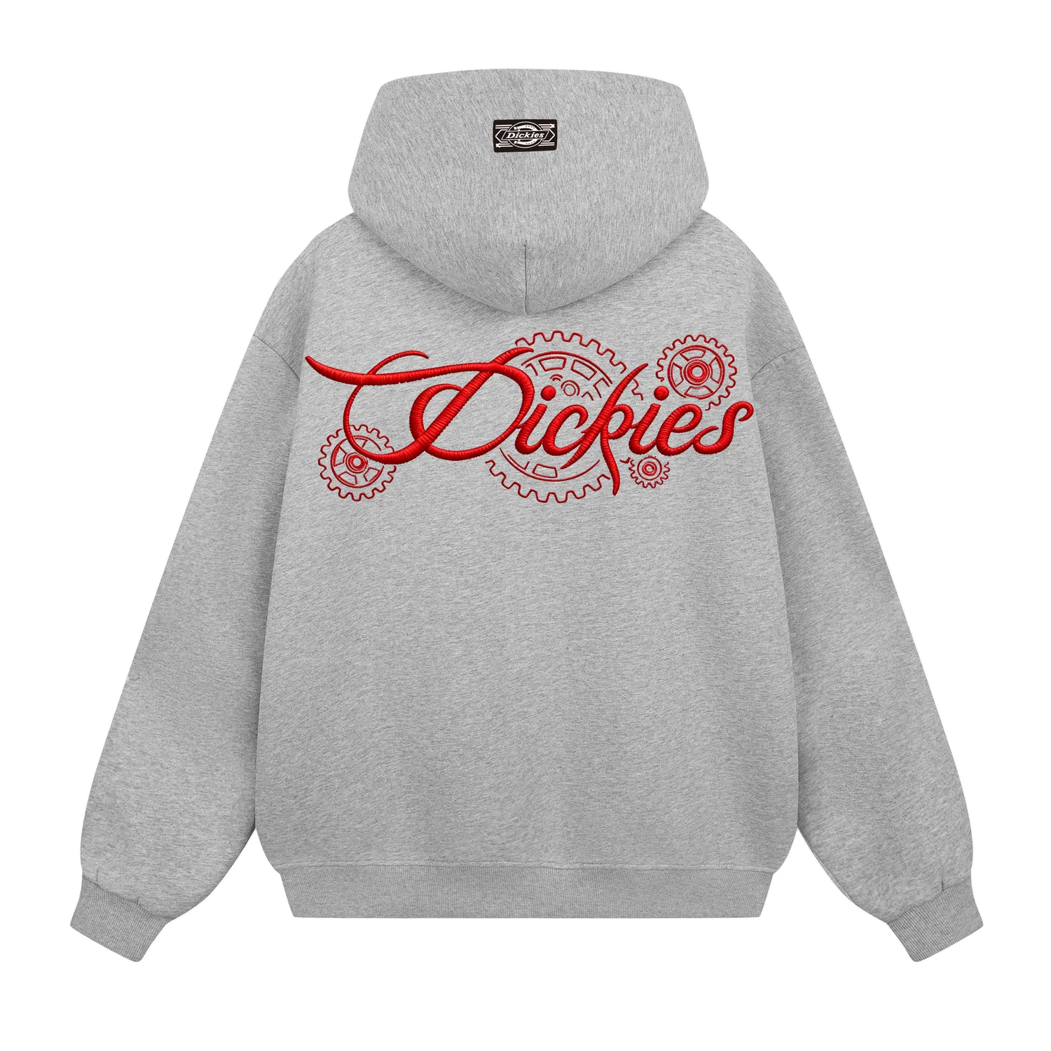 Детский свитшот с капюшоном Straight Fit Dickies, Heather Gray with Red Embroidery