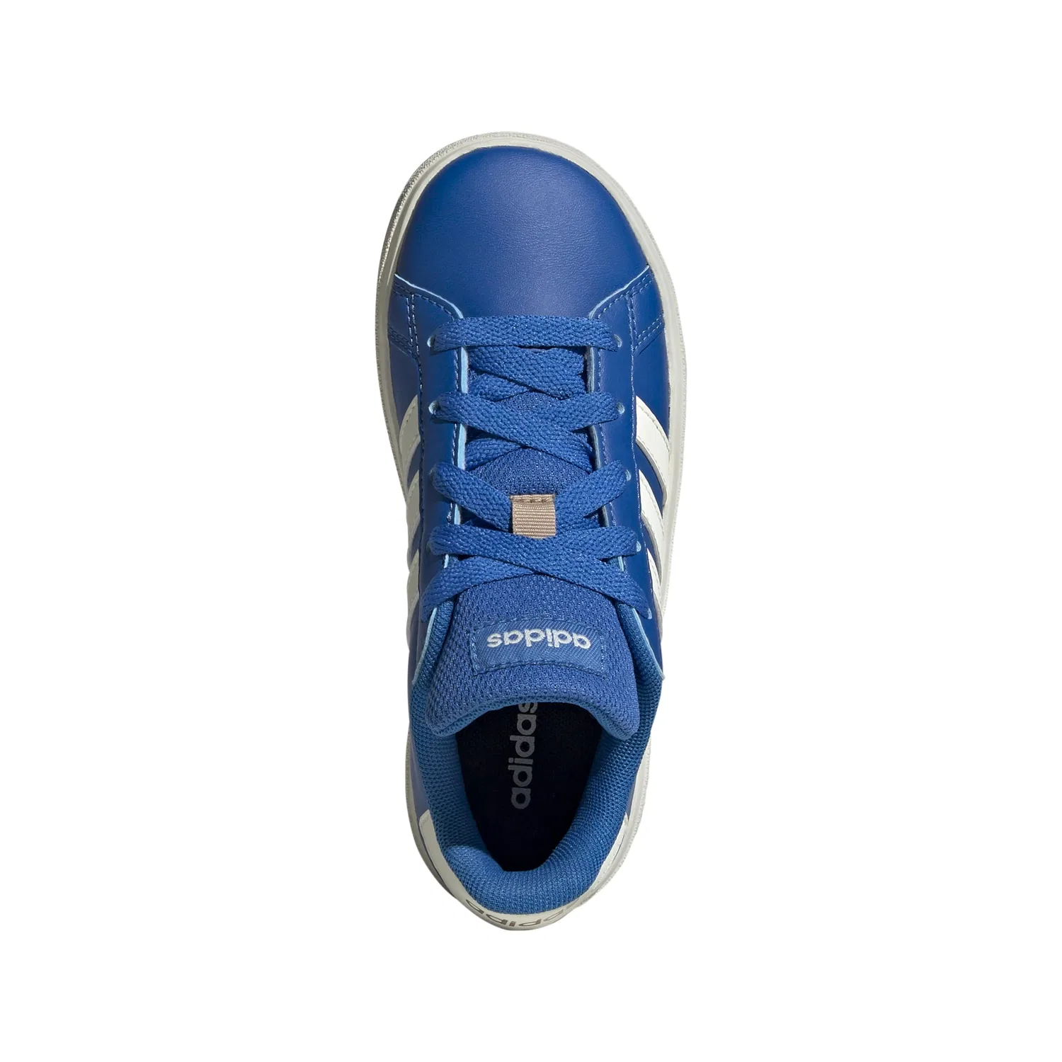 Детские кроссовки для мальчиков с липучками Superstar El I Gymnastics Shoe Adidas, Warm Sandstone Ivory Light Royal Blue — фото 4