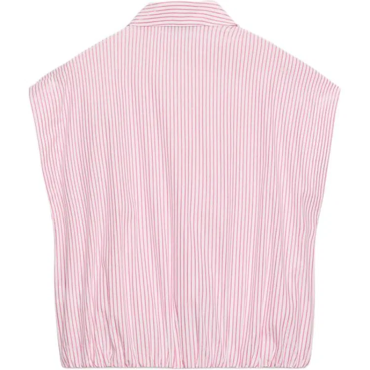 Женская рубашка с лацканами Pink/White ZARA — фото 3