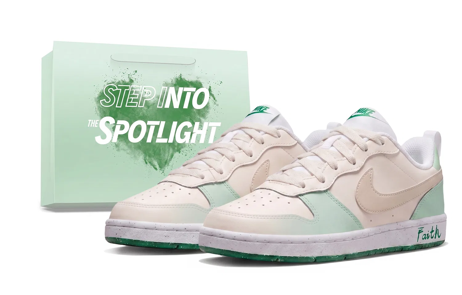 Кроссовки для скейтбординга Court Borough Kids, Nike, Light Green