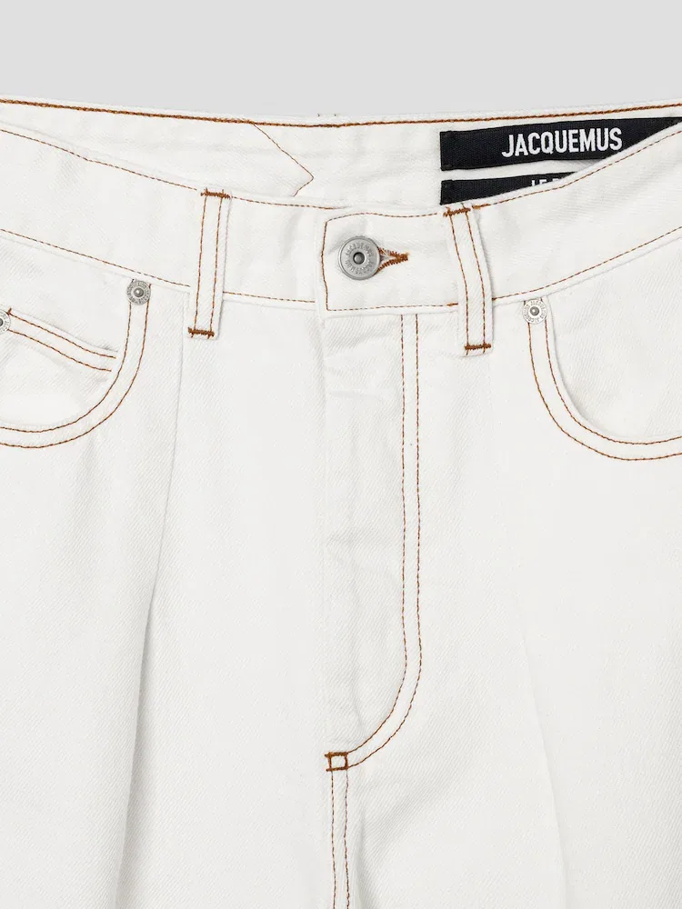 Джинсы широкие Ovalo JACQUEMUS, Ivory — фото 3
