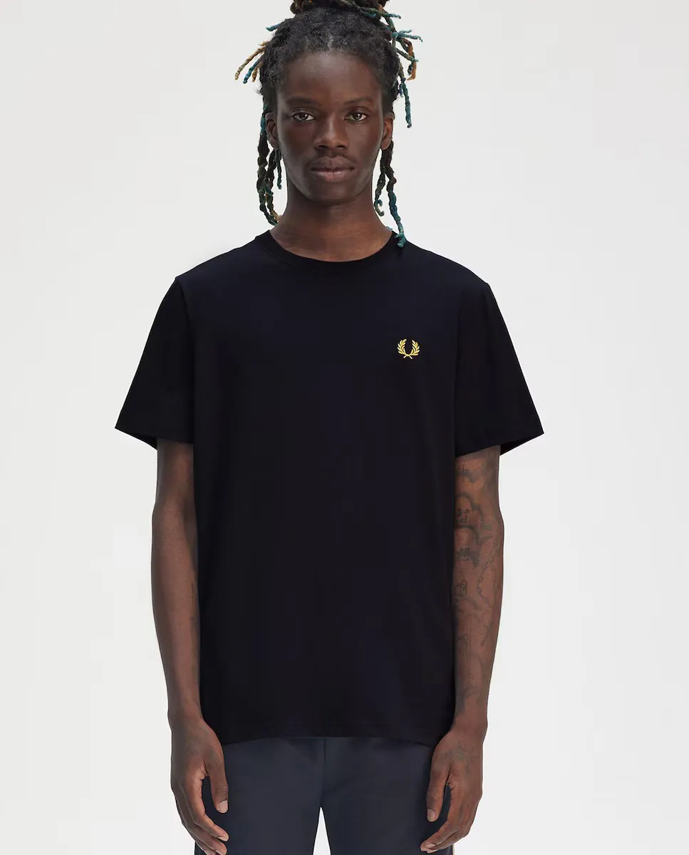 

Мужская футболка с короткими рукавами и круглым вырезом Fred Perry, тёмно-синий