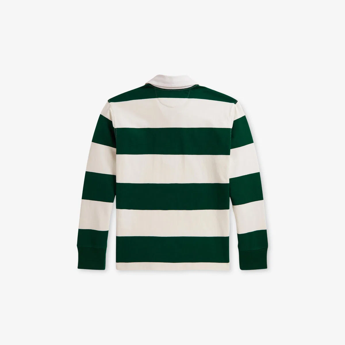 Полосатая хлопковая регбийная рубашка для мальчиков Polo Ralph Lauren, зеленый — фото 2