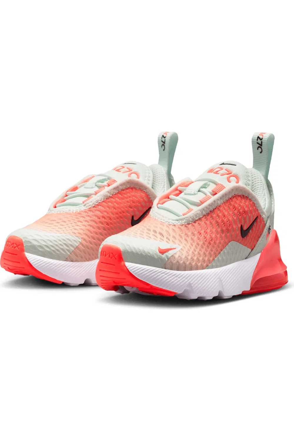 Детские кроссовки с амортизацией Air Max 270 Nike, Barely Green/Hot Lava/Black