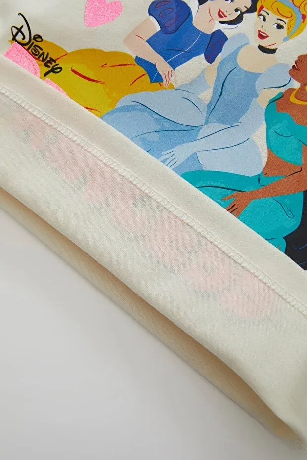 Детская футболка для девочек с длинным рукавом Disney Princess Defacto, Ekru-Er99 — фото 3