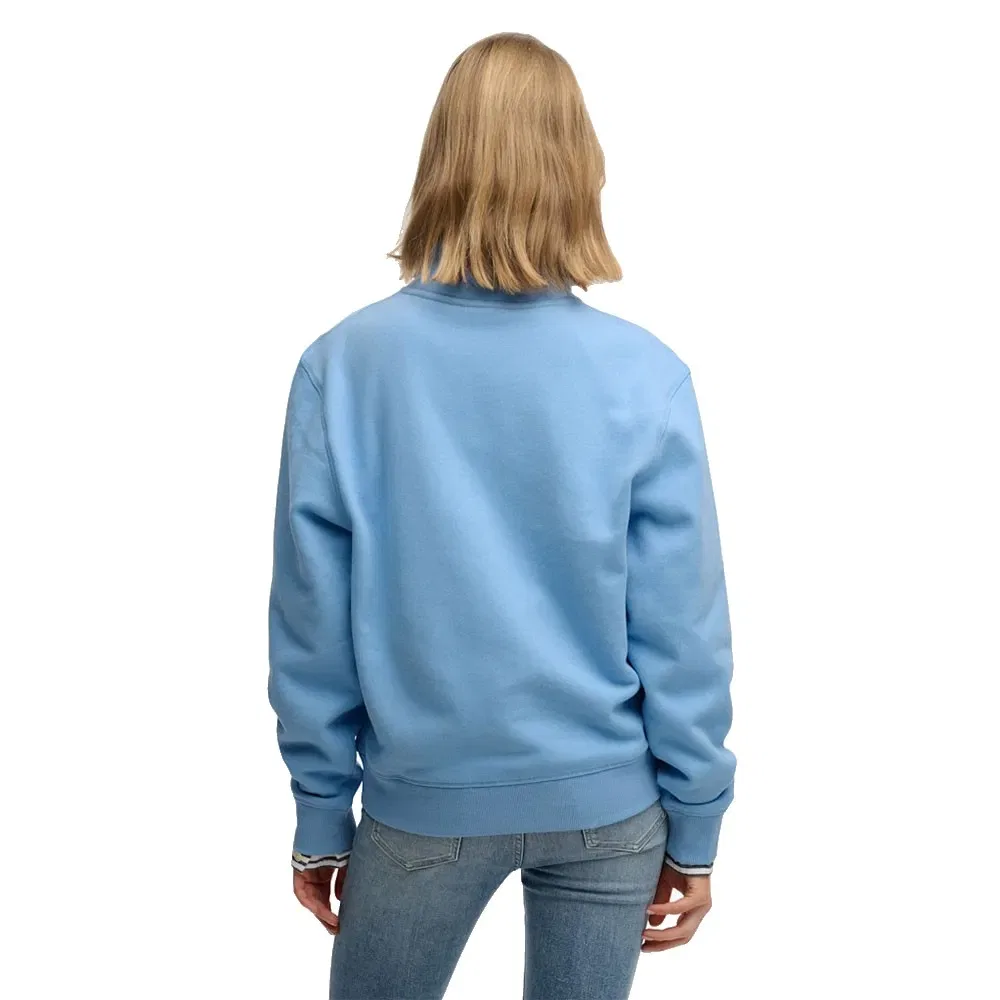 Худи Superdry Essential Logo Embroidered half zip, синий — фото 2