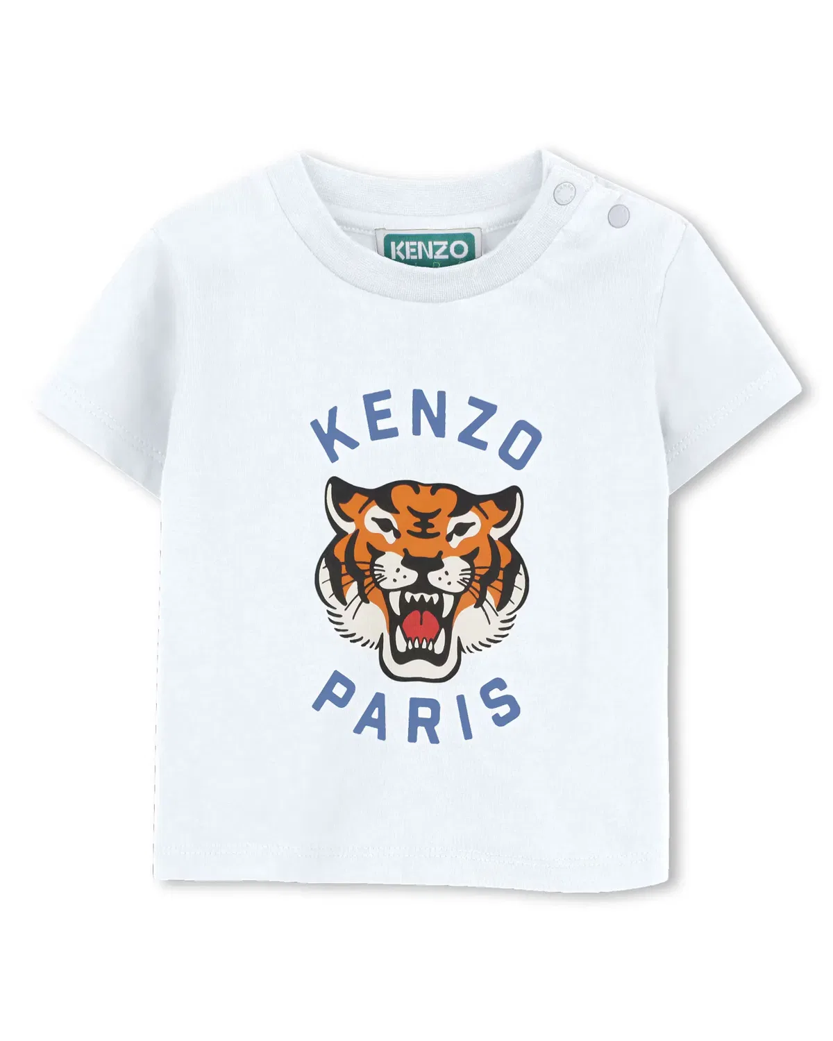 Детская футболка для мальчиков с коротким рукавом с принтом Kenzo Kids, Azul Claro