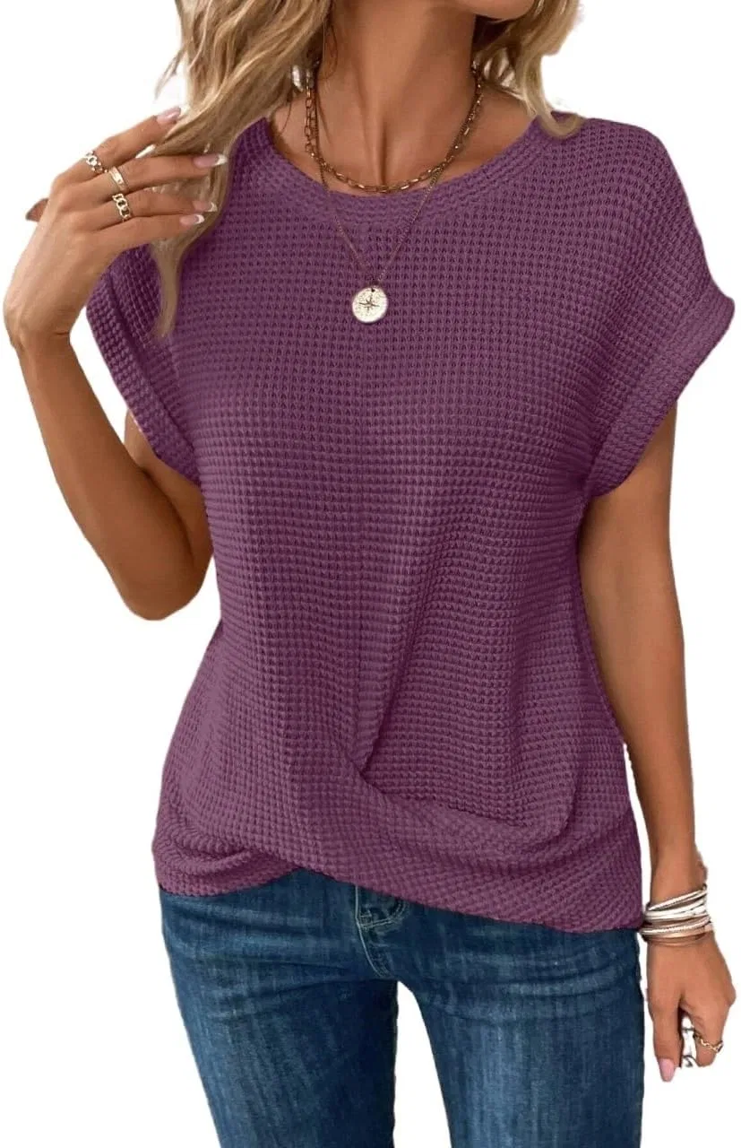 Женская футболка с коротким рукавом Batwing Top, фиолетовый